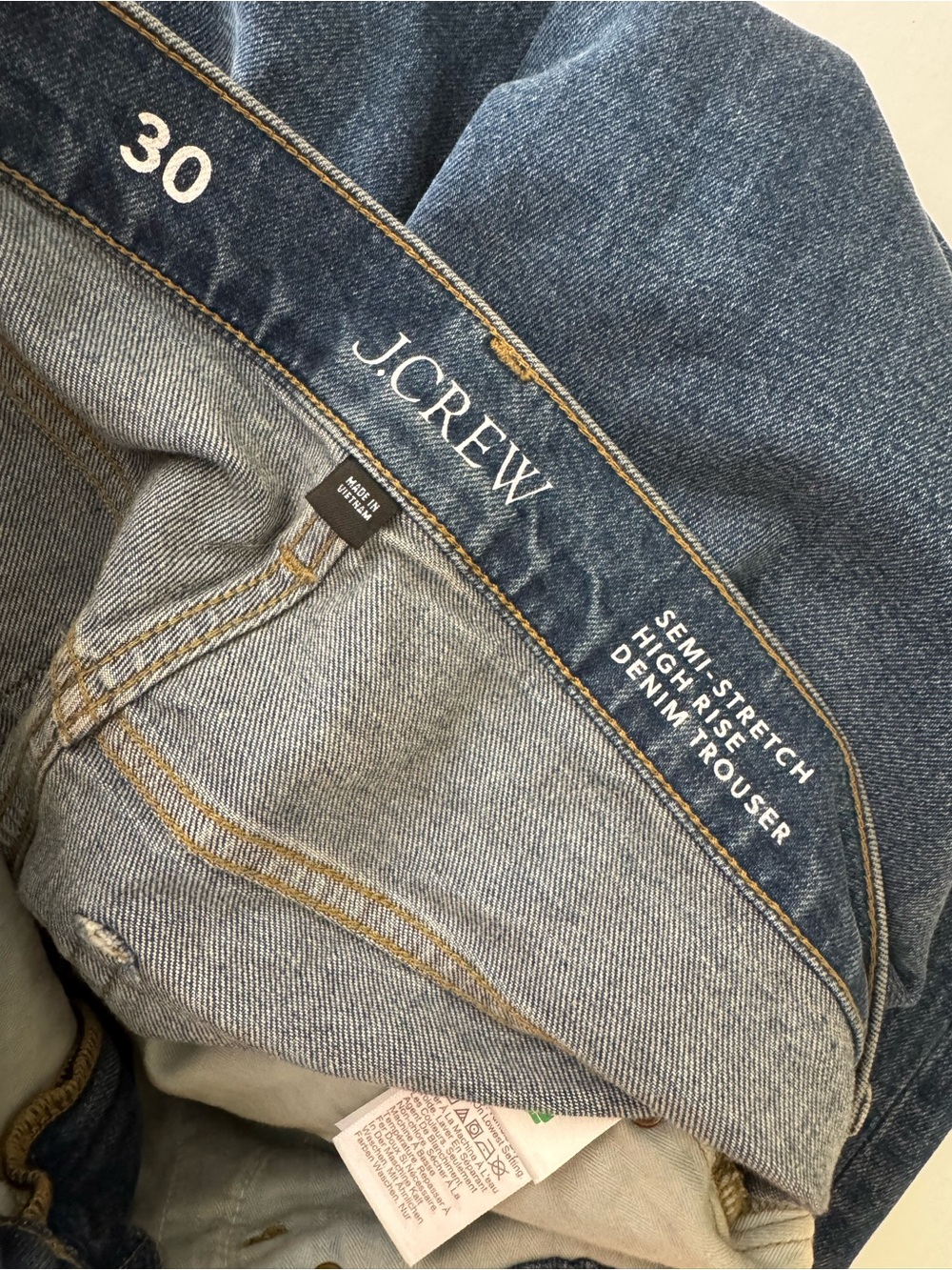 J.Crew Denim Trouser Jeans Wide Leg High Rise Size 30 Blue Charlotte Wash - Picture 10 of 15